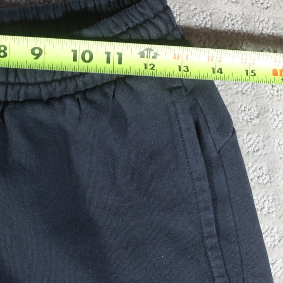 Puma Men's Small Black Fleece White Logo Cuffed Ankle Sweatpants - Picture 3 of 5